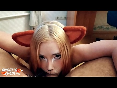 ❤️ Kitsune ابتلاع ديك ونائب الرئيس في فمها ❤